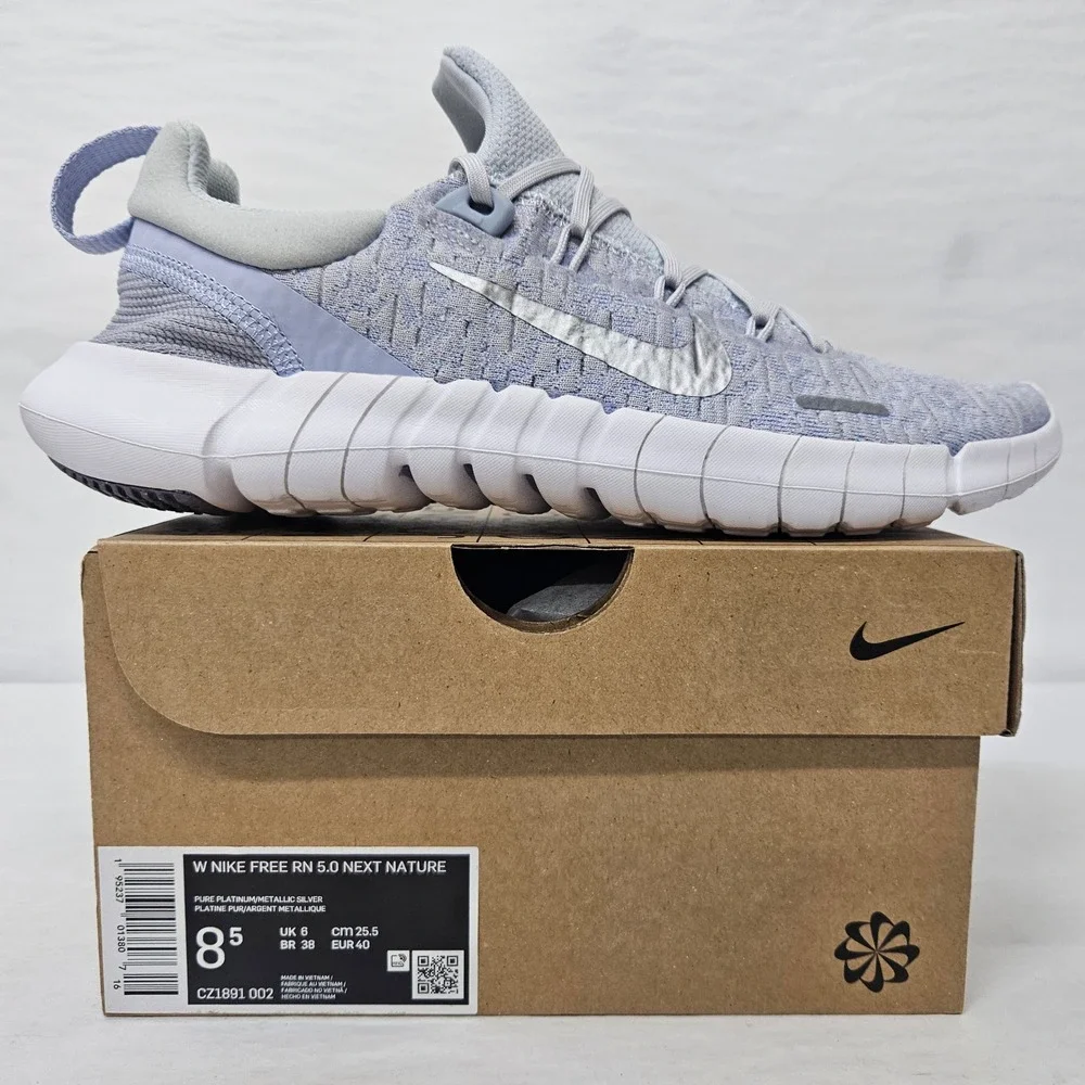 Nike Free RN 5.0 Next Nature Running Shoes CZ1891-002 Platinum Women Size 8.5